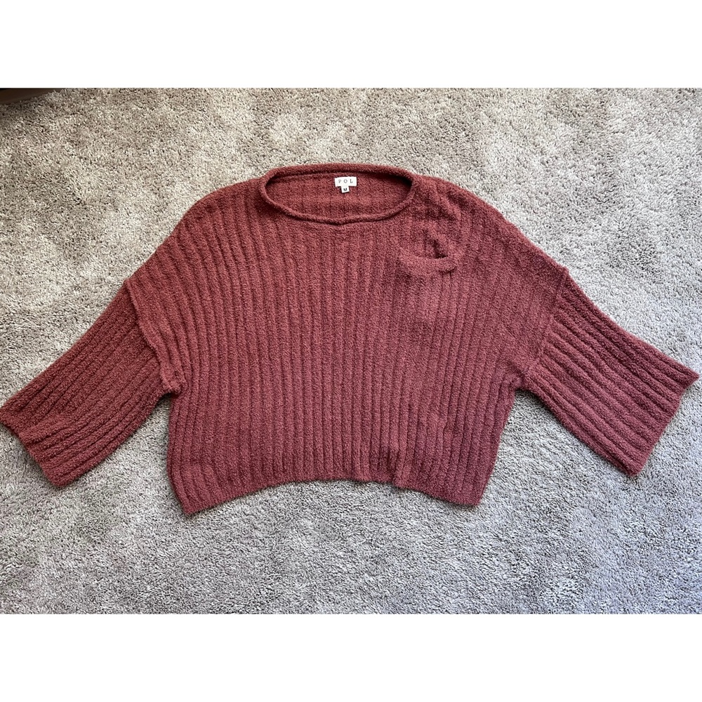Burnt orange sweater from Pink Lily Boutique